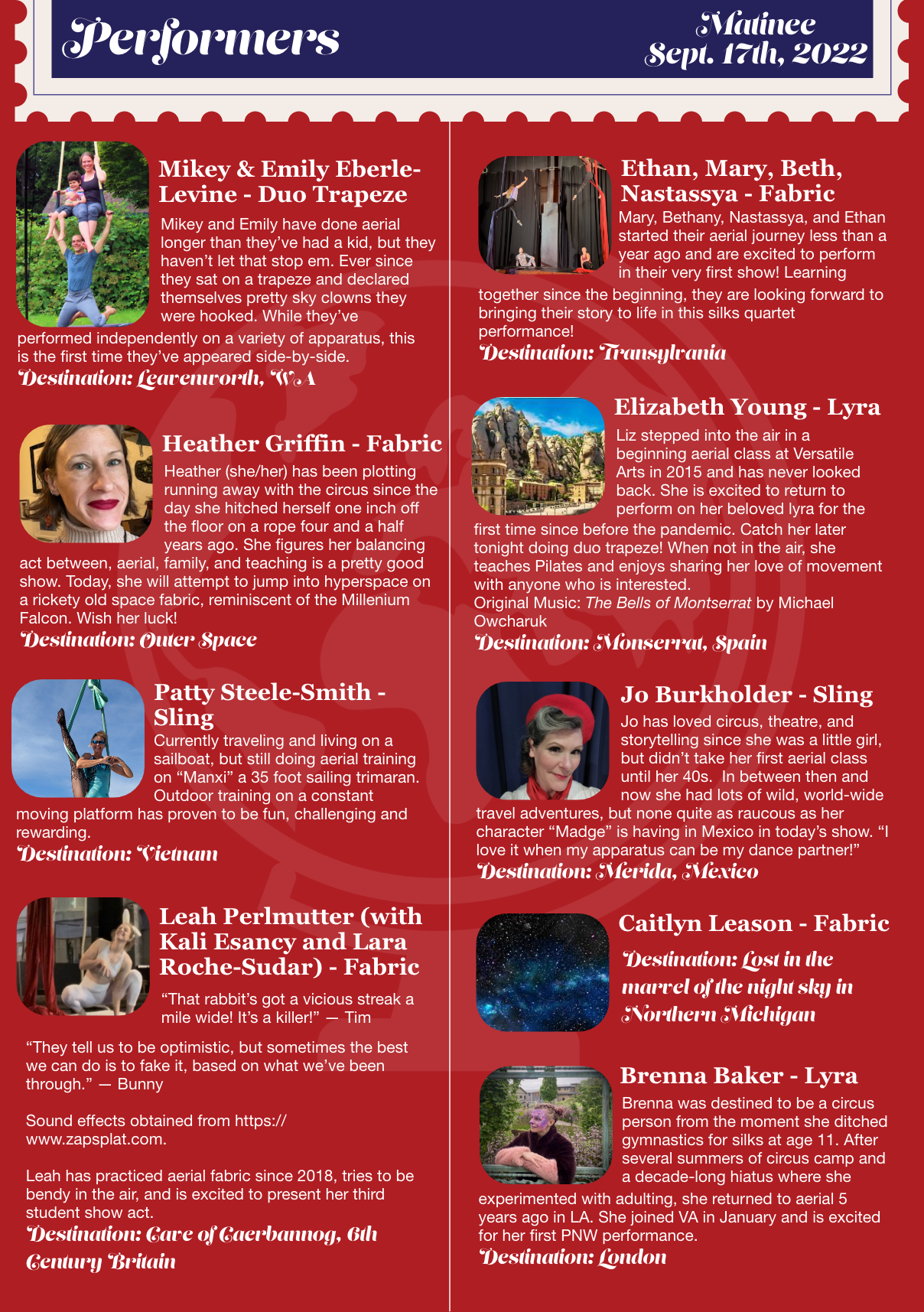 Around the world in 18 acts programs